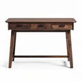 Wooden desk with three drawers for home office 90 x 40 x 75cm brown