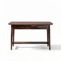 Walnut writing desk with two drawers and minimalist design 120 x 60 x 75cm