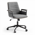 Ergonomic office chair with adjustable height and gray fabric upholstery