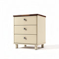 Wooden nightstand with three drawers and a cream finish 40 x 40 x 50cm