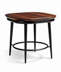 Wooden side table with black metal legs 50 x 50 x 45cm for living room